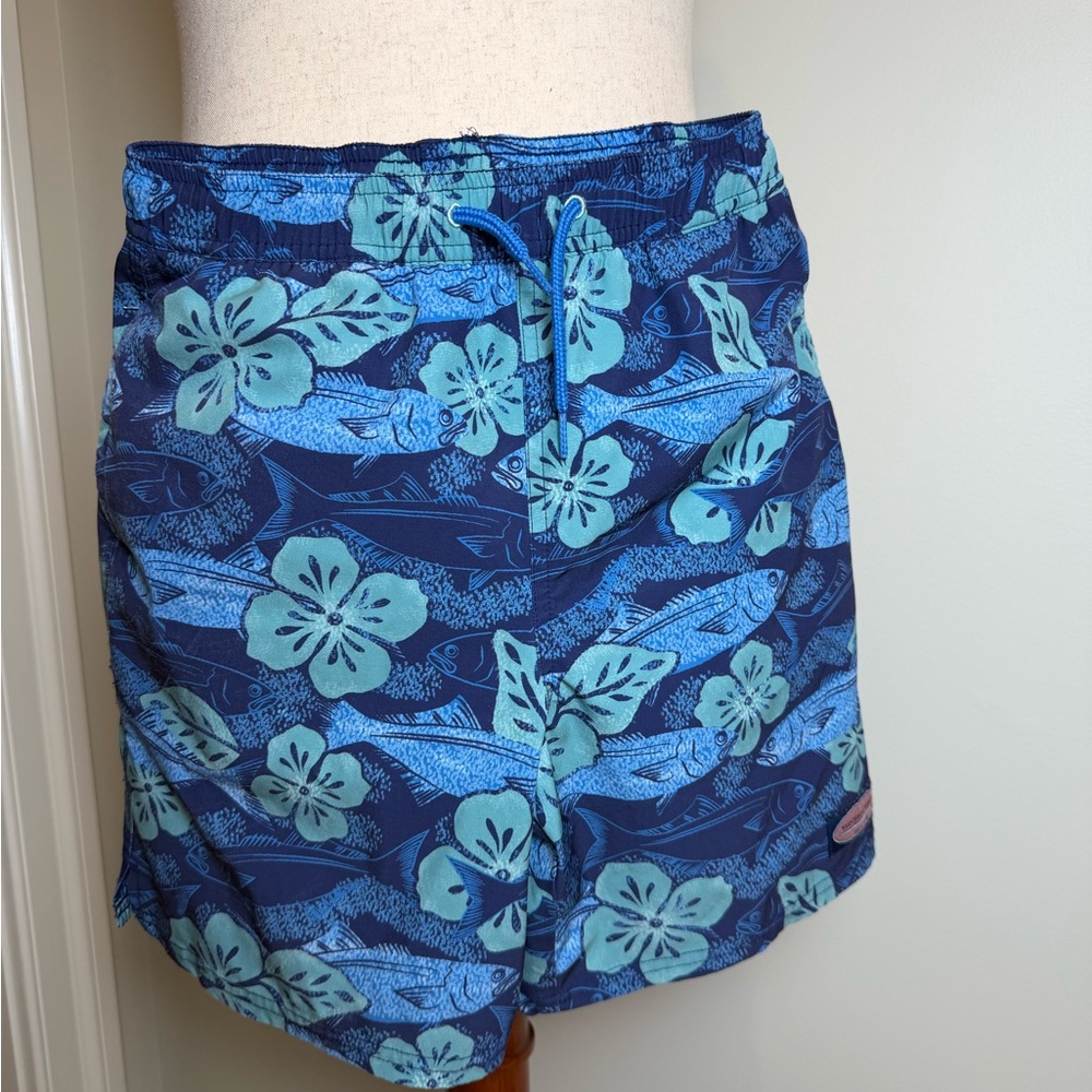 Vineyard Vines Navy & Turquoise Floral Print Women’s Shorts
